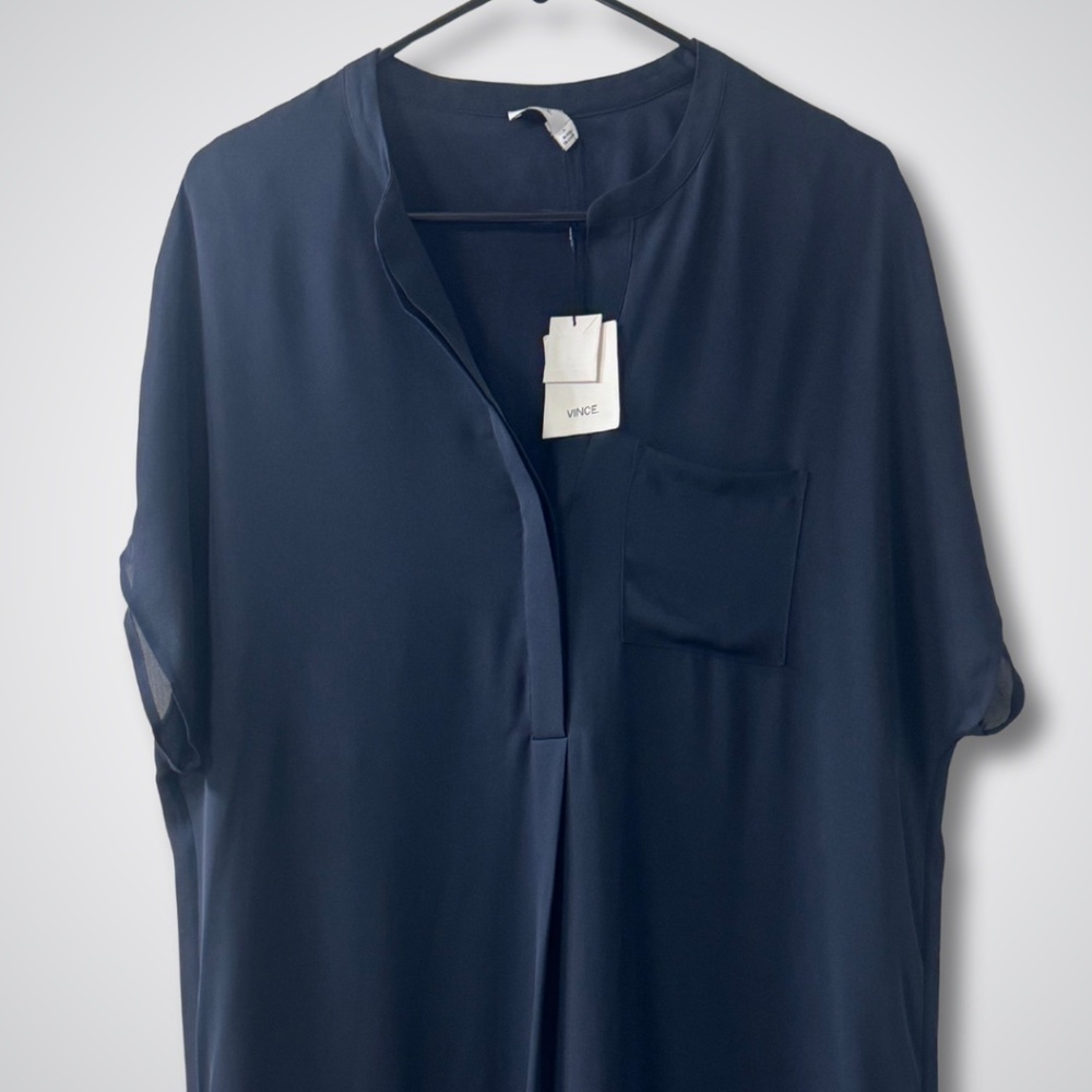Vince Deep Blue Women's Tunic Top